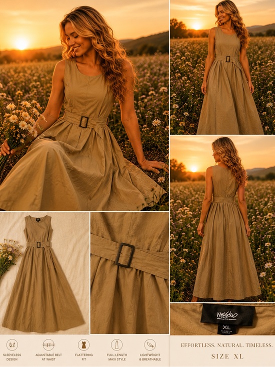 Mossimo Supply Co. Dresses & Skirts - Mossimo Supply Co. Sleeveless Belted Maxi Dress in Olive